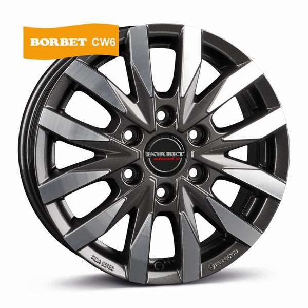 Borbet CW 6 mistral anthracite glossy polished Felge 6,5x16 Zoll 6x130 Lochkreis - Beast Performance Fahrzeugtechnik OHG