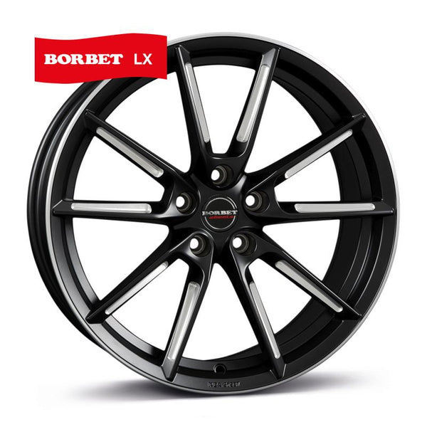 Borbet LX black matt spoke rim polished Felge 8,5x20 Zoll 5x114,3 Lochkreis - Beast Performance Fahrzeugtechnik OHG