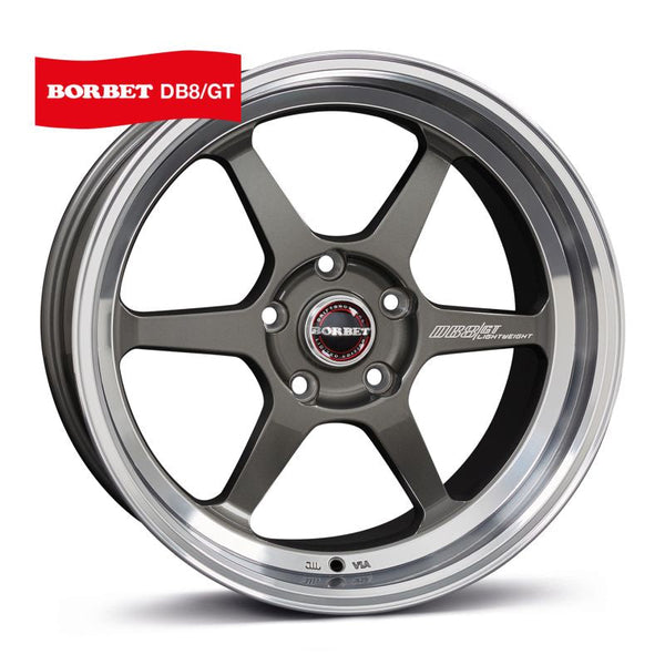 Borbet DB8GT graphite rim polished  Felge 8,5x18 Zoll 5x114,3 Lochkreis - Beast Performance Fahrzeugtechnik OHG