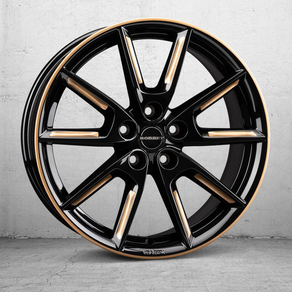 Borbet LX18 black glossy gold spoke rim Felge 8x18 Zoll 5x108 Lochkreis - Beast Performance Fahrzeugtechnik OHG