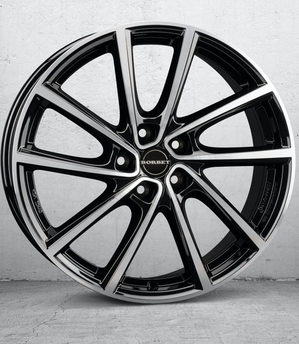 Borbet V black polished glossy Felge 7x19 Zoll 5x108 Lochkreis - Beast Performance Fahrzeugtechnik OHG