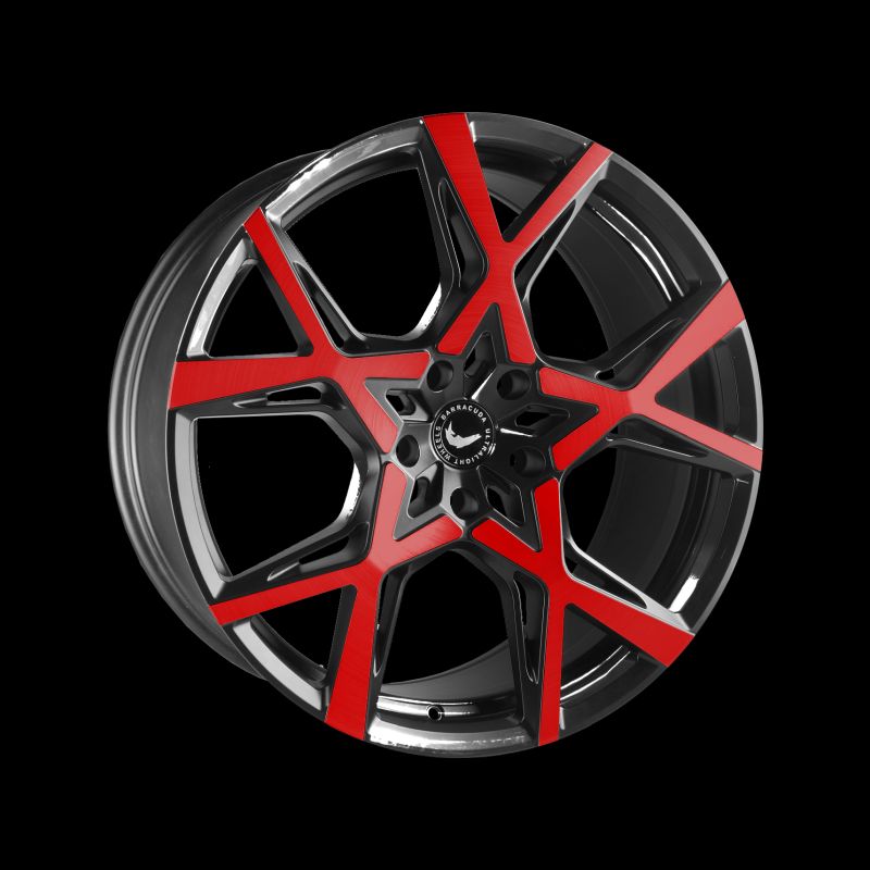 BARRACUDA PROJECT X Gloss black Flashred Felge 10x22 - 22 Zoll 5x108 Lochkreis - Beast Performance Fahrzeugtechnik OHG