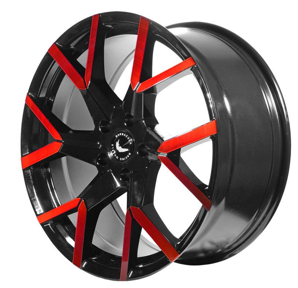 BARRACUDA TZUNAMEE EVO Black gloss Flashred Felge 8x18 - 18 Zoll 5x114,3 Lochkreis - Beast Performance Fahrzeugtechnik OHG