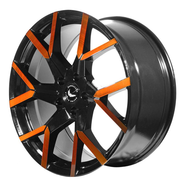 BARRACUDA TZUNAMEE EVO Black gloss Flashorange Felge 8x18 - 18 Zoll 5x114,3 Lochkreis - Beast Performance Fahrzeugtechnik OHG