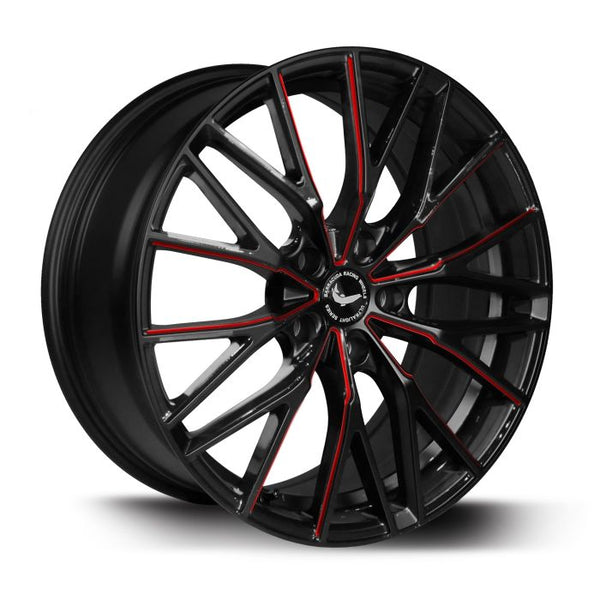 BARRACUDA PROJECT 3.0 Black gloss Flashred Felge 10x20 - 20 Zoll 5x110 Lochkreis - Beast Performance Fahrzeugtechnik OHG