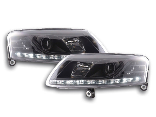 Headlight set Daylight LED daytime running lights Audi A6 Type 4F 04-08 black