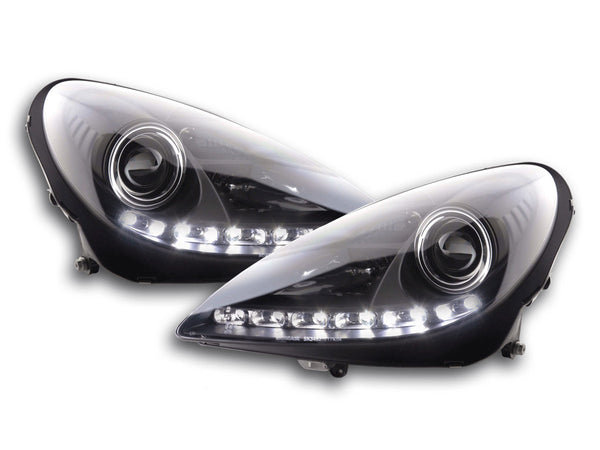 Headlight xenon set daylight LED TFL look Mercedes SLK R171 04-11 black