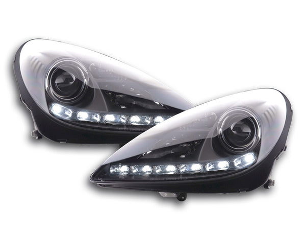 Headlight set xenon daylight LED daytime running lights Mercedes SLK R171 black