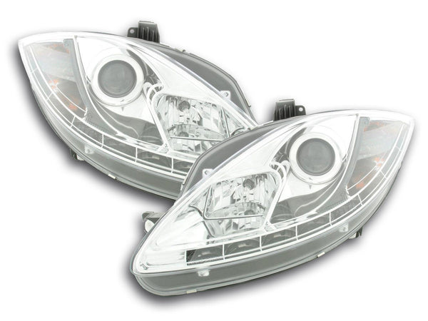 Scheinwerfer Set Daylight LED TFL-Optik Seat Leon Typ 1P / Altea/Toledo Typ 5P  05-09 chrom