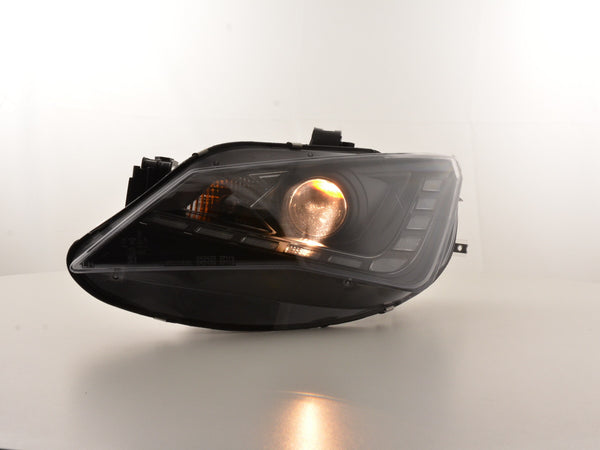 Headlight set Daylight LED TFL look Seat Ibiza 6J from 2012 black